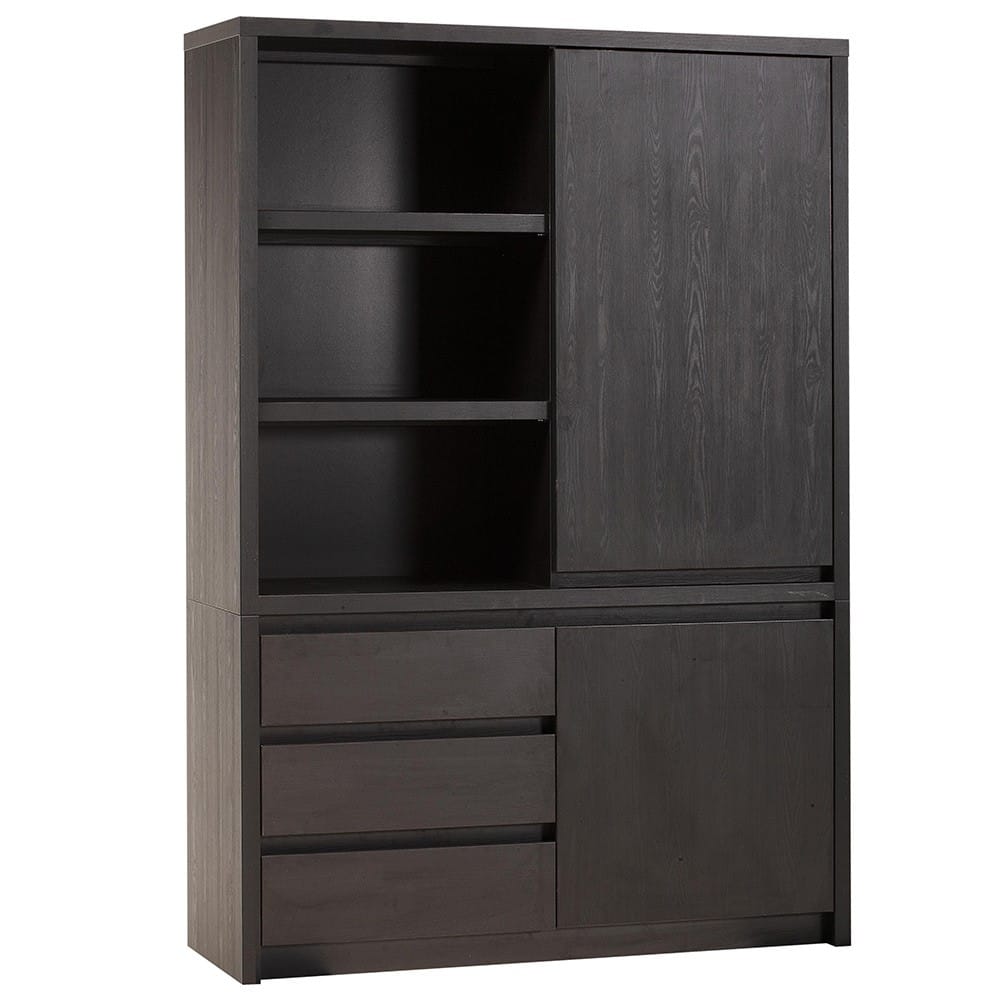 Wandkast 2 deurs/3la/3 open Megan