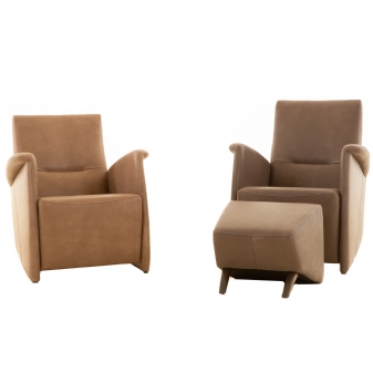 2 fauteuils met hocker Henri