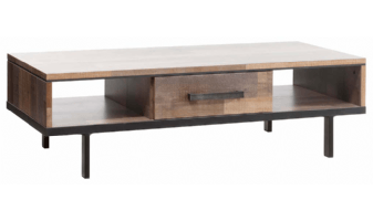 Retro salontafel met lade en 2 open vakken